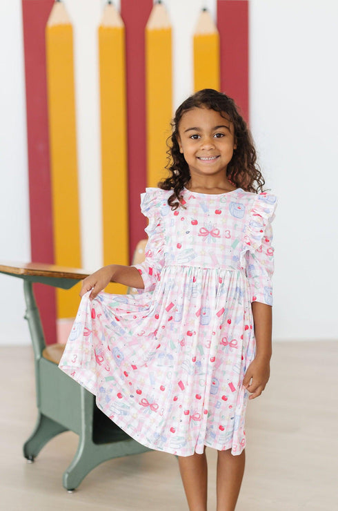 school-days-3-4-ruffle-twirl-dress Mila &  Rose - Sophia's Style-School Days 3/4 Ruffle Twirl Dress-6-12M--1
